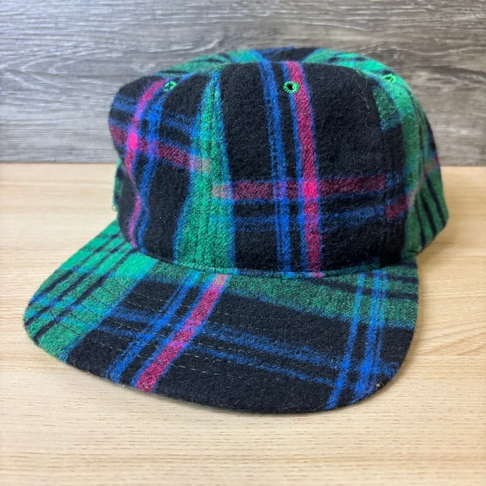 Malstrom Hat Cap Fitted Large‎ Black Green Wool Plaid Dry Goods USA Made